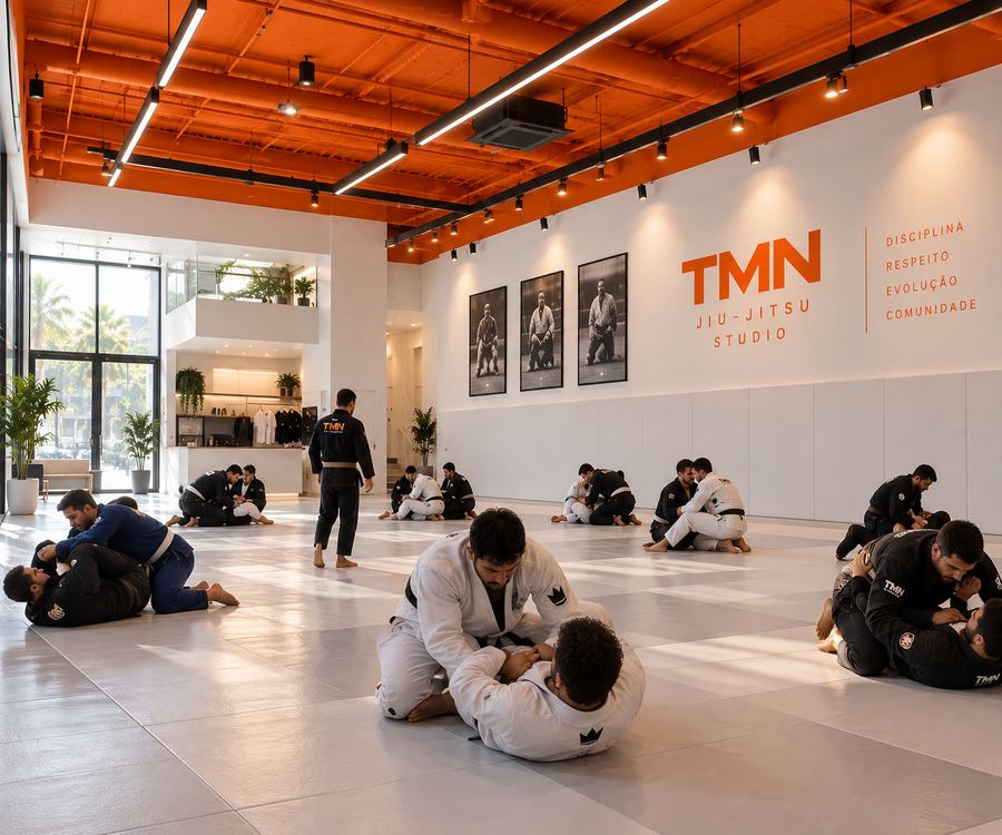 Aula de Jiu-Jitsu em academia